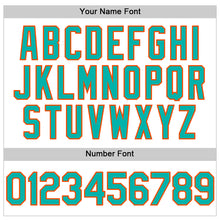 Load image into Gallery viewer, Custom White Aqua-Orange Line Authentic Baseball Jersey