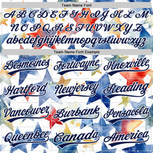 Load image into Gallery viewer, Custom White Navy-Red 3D Pattern Design Stars Authentic Baseball Jersey