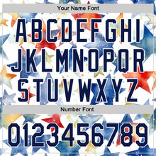 Load image into Gallery viewer, Custom White Navy-Red 3D Pattern Design Stars Authentic Baseball Jersey