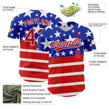 Load image into Gallery viewer, Custom Royal Red-White 3D American Flag Patriotic Authentic Baseball Jersey
