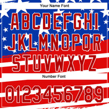 Load image into Gallery viewer, Custom Royal Red-White 3D American Flag Patriotic Authentic Baseball Jersey