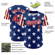 Load image into Gallery viewer, Custom Royal Red-White 3D American Flag Patriotic Authentic Baseball Jersey