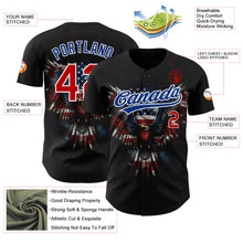 Load image into Gallery viewer, Custom Black Red-Royal 3D American Flag Eagle Patriotic Authentic Baseball Jersey