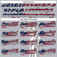 Load image into Gallery viewer, Custom Gray USA Flag-Black 3D American Flag Statue of Liberty Patriotic Authentic Baseball Jersey