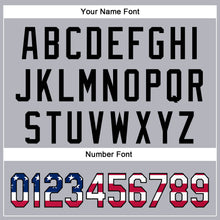 Load image into Gallery viewer, Custom Gray USA Flag-Black 3D American Flag Statue of Liberty Patriotic Authentic Baseball Jersey