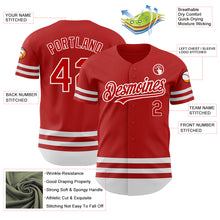Load image into Gallery viewer, Custom Red White Line Authentic Baseball Jersey