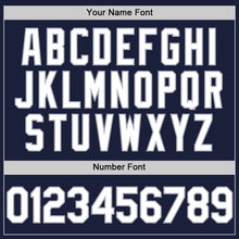 Load image into Gallery viewer, Custom Navy White-Gray Line Authentic Baseball Jersey