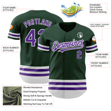 Load image into Gallery viewer, Custom Green Purple-White Line Authentic Baseball Jersey
