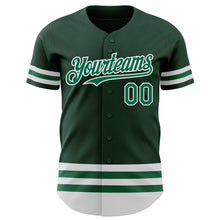 Load image into Gallery viewer, Custom Green Kelly Green-White Line Authentic Baseball Jersey