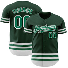 Load image into Gallery viewer, Custom Green Kelly Green-White Line Authentic Baseball Jersey