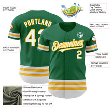 Load image into Gallery viewer, Custom Kelly Green White-Gold Line Authentic Baseball Jersey