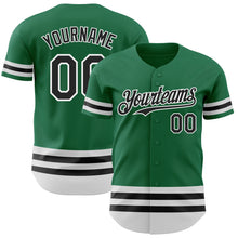 Load image into Gallery viewer, Custom Kelly Green Black-White Line Authentic Baseball Jersey
