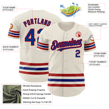 Load image into Gallery viewer, Custom Cream Royal-Red Line Authentic Baseball Jersey