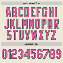Load image into Gallery viewer, Custom Cream Pink-Kelly Green Line Authentic Baseball Jersey