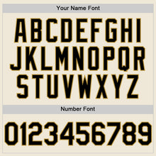 Load image into Gallery viewer, Custom Cream Black-Old Gold Line Authentic Baseball Jersey