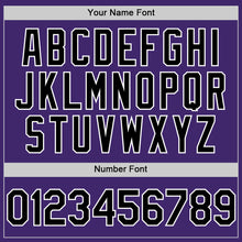 Load image into Gallery viewer, Custom Purple Black-White Line Authentic Baseball Jersey
