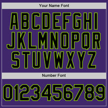 Load image into Gallery viewer, Custom Purple Black-Neon Green Line Authentic Baseball Jersey