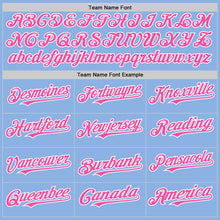 Load image into Gallery viewer, Custom Light Blue Pink-White Line Authentic Baseball Jersey