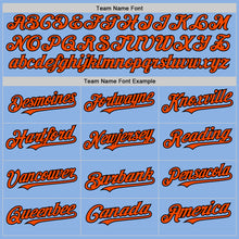 Load image into Gallery viewer, Custom Light Blue Orange-Black Line Authentic Baseball Jersey