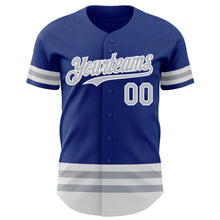 Load image into Gallery viewer, Custom Royal Gray-White Line Authentic Baseball Jersey