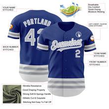 Load image into Gallery viewer, Custom Royal Gray-White Line Authentic Baseball Jersey