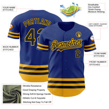 Load image into Gallery viewer, Custom Royal Black-Gold Line Authentic Baseball Jersey