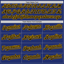 Load image into Gallery viewer, Custom Royal Black-Gold Line Authentic Baseball Jersey