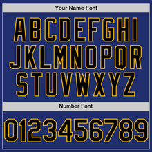 Load image into Gallery viewer, Custom Royal Black-Gold Line Authentic Baseball Jersey