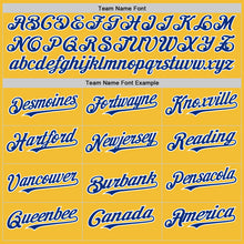 Load image into Gallery viewer, Custom Gold Royal-White Line Authentic Baseball Jersey