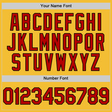 Load image into Gallery viewer, Custom Gold Red-Black Line Authentic Baseball Jersey