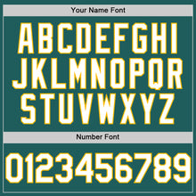 Load image into Gallery viewer, Custom Teal White-Gold Line Authentic Baseball Jersey