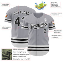 Load image into Gallery viewer, Custom Gray Black-White Line Authentic Baseball Jersey