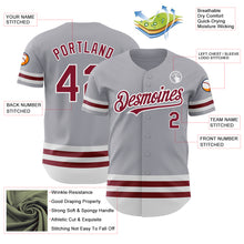 Load image into Gallery viewer, Custom Gray Crimson-White Line Authentic Baseball Jersey