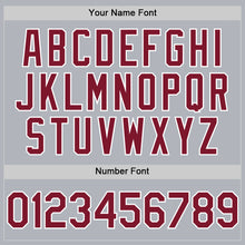 Load image into Gallery viewer, Custom Gray Crimson-White Line Authentic Baseball Jersey