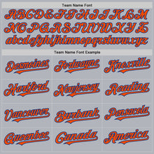 Load image into Gallery viewer, Custom Gray Orange-Royal Line Authentic Baseball Jersey