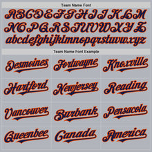Load image into Gallery viewer, Custom Gray Navy-Orange Line Authentic Baseball Jersey