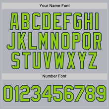 Load image into Gallery viewer, Custom Gray Neon Green-Navy Line Authentic Baseball Jersey