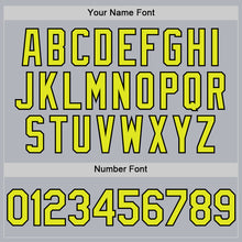 Load image into Gallery viewer, Custom Gray Neon Yellow-Black Line Authentic Baseball Jersey