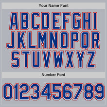 Load image into Gallery viewer, Custom Gray Royal-Red Line Authentic Baseball Jersey