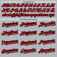 Load image into Gallery viewer, Custom Gray Red-Black Line Authentic Baseball Jersey