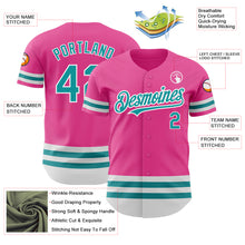Load image into Gallery viewer, Custom Pink Teal-White Line Authentic Baseball Jersey