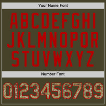 Load image into Gallery viewer, Custom Olive Camo Red-Cream Line Authentic Salute To Service Baseball Jersey