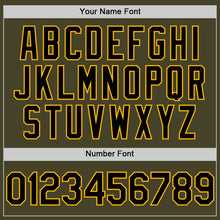 Load image into Gallery viewer, Custom Olive Black-Gold Line Authentic Salute To Service Baseball Jersey