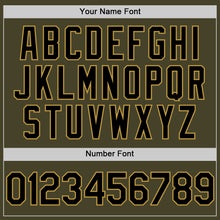 Load image into Gallery viewer, Custom Olive Black-Old Gold Line Authentic Salute To Service Baseball Jersey
