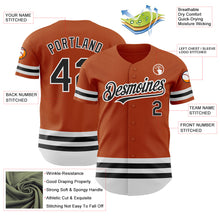 Load image into Gallery viewer, Custom Texas Orange Black-White Line Authentic Baseball Jersey