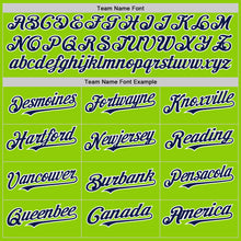 Load image into Gallery viewer, Custom Neon Green Navy-White Line Authentic Baseball Jersey