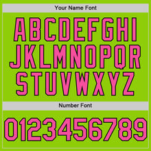 Load image into Gallery viewer, Custom Neon Green Pink-Black Line Authentic Baseball Jersey