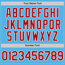 Load image into Gallery viewer, Custom Sky Blue Red-White Line Authentic Baseball Jersey