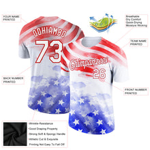Load image into Gallery viewer, Custom White Red-Royal 3D American Flag Patriotic Performance T-Shirt