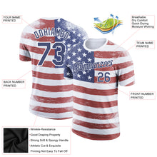 Load image into Gallery viewer, Custom Red Navy-White 3D American Flag Patriotic Performance T-Shirt
